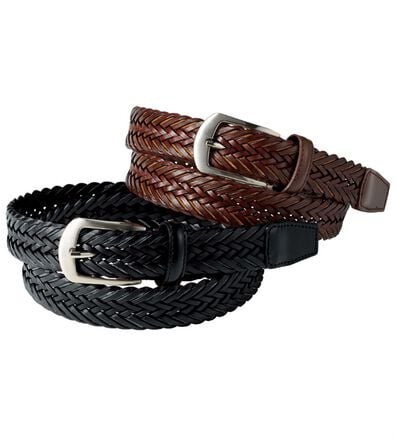 「＜プレリー＞イタリアンレザーメッシュベルト（メンズベルト）」