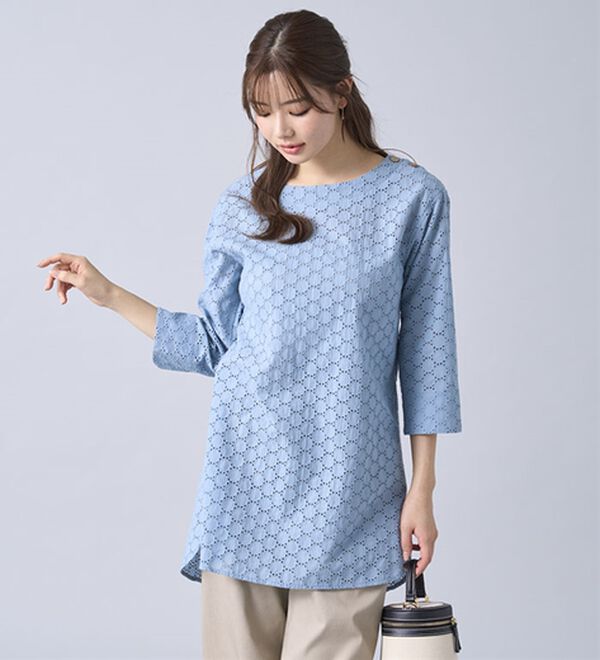 BELLUNA（ベルーナ）の「綿１００％サークルレース素材チュニック（チュニック）」｜詳細画像