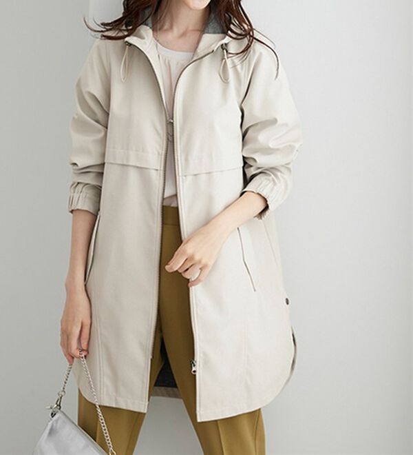 BELLUNA（ベルーナ）の「はっ水加工ボンディング素材ロング丈パーカー（ロングコート）」｜詳細画像