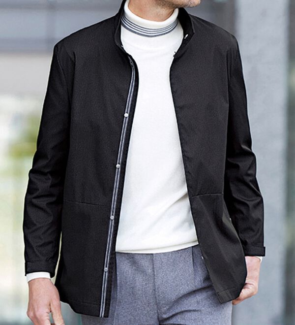 「＜イネド＞杢調スタンド衿ジャケット（メンズジャケット）」｜詳細画像