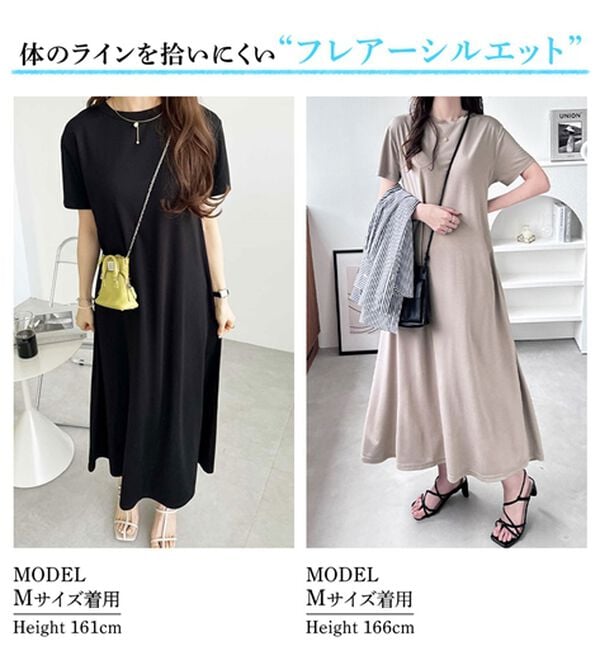 GeeRA（ジーラ）の「【接触冷感】フレアーシルエットロングワンピース（ロングワンピース）」｜詳細画像