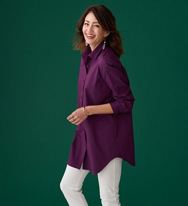 BELLUNA（ベルーナ）の「＜ＳＯＬＯＴＥＸ（Ｒ）＞ストレッチビッグシャツ（シャツ）」｜詳細画像