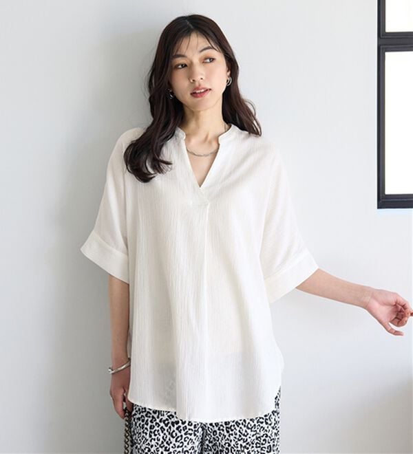 BELLUNA（ベルーナ）の「綿１００％楊柳素材ドルマンチュニック（チュニック）」｜詳細画像