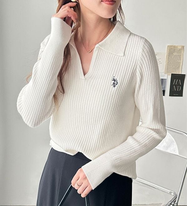 GeeRA（ジーラ）の「【U.S. POLO ASSN.】ポロ衿リブニット（ニット・セーター）」｜詳細画像