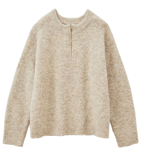 GeeRA（ジーラ）の「ハーフジップミックスニットプルオーバー（ニット・セーター）」｜詳細画像