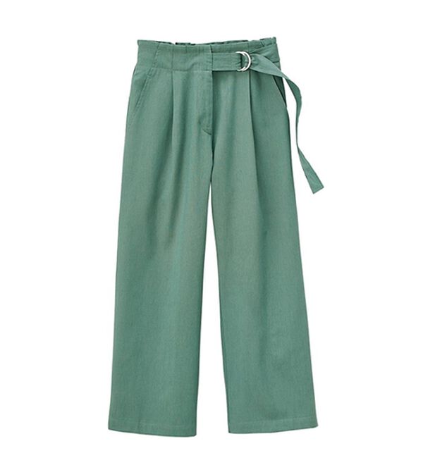 GeeRA（ジーラ）の「リネンライクベルト付ワイドパンツ（ワイドパンツ・ガウチョ）」｜詳細画像
