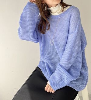 GeeRA（ジーラ）の「モヘアライクシアーオーバーニット（ニット・セーター）」｜ブルー