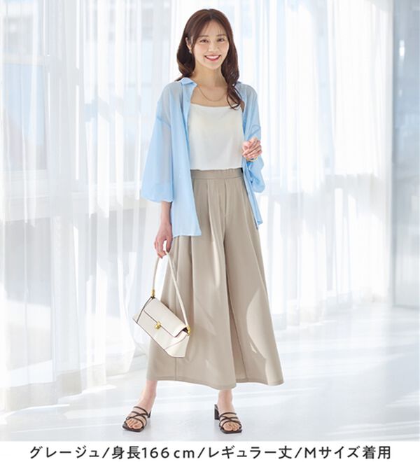 alotta（アロッタ）の「【選べる２丈】上品ドレープパンツ（ワイドパンツ・ガウチョ）」｜詳細画像