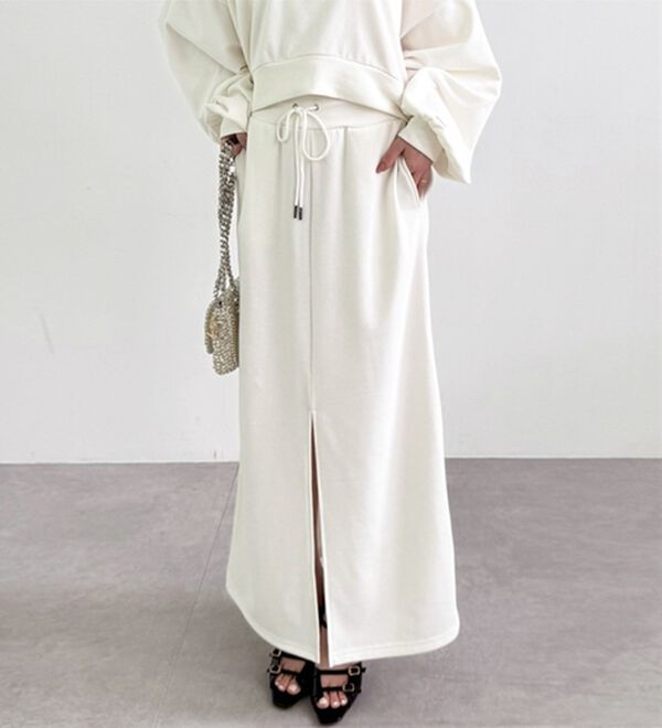 GeeRA（ジーラ）の「フロントスリットスウェットナロースカート（ロングスカート）」｜詳細画像