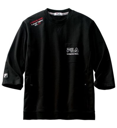 「＜フィラ＞サラッと快適！ゆったり７分袖ライトトレーナー・７分丈カーゴパンツ（メンズトレーナー）」