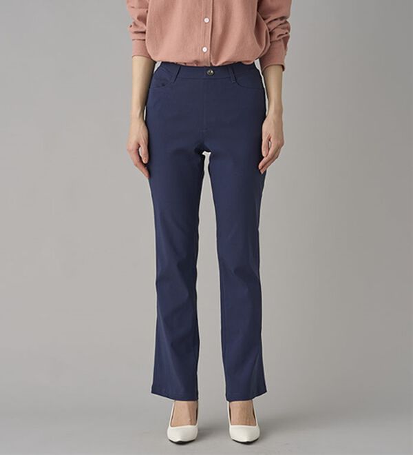 BELLUNA（ベルーナ）の「美脚見せ！冷感ストレッチフレアパンツ（フルレングスパンツ）」｜詳細画像