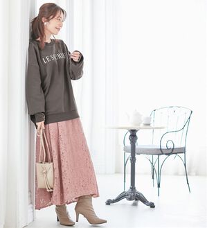 alotta（アロッタ）の「裏起毛ロゴスウェット（トレーナー・スウェット）」｜チャコール