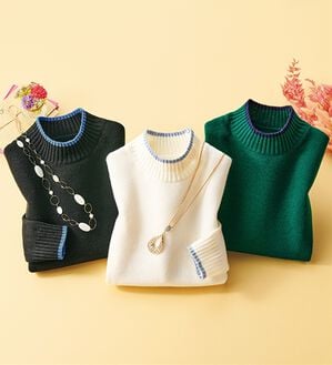 ルフラン（ルフラン）の「【３色組】重宝＊配色使いニット（ニット・セーター）」｜3色組