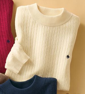 BELLUNA（ベルーナ）の「【ＰＯＬＯ　ＢＣＳ】ケーブル５分袖セーター（ニット・セーター）」｜オフ白