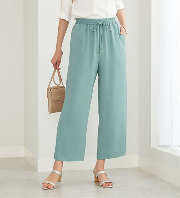 BELLUNA（ベルーナ）の「お手入れ楽々！ビンテージ素材ワイドパンツ（ワイドパンツ・ガウチョ）」｜詳細画像