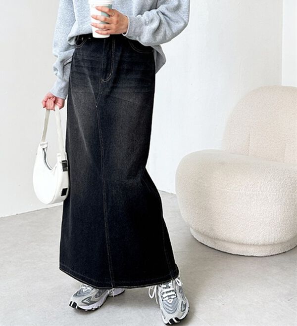 GeeRA（ジーラ）の「バックスリットデニムロングスカート（ロングスカート）」｜詳細画像