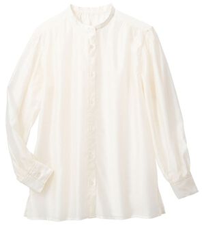 VINNO（ヴィノ）の「シャイニーローンゆるシャツ（シャツ）」｜オフホワイト