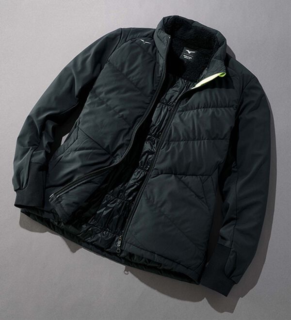 「＜ミズノ＞ブレスサーモテックライニングブルゾン（メンズダウンジャケット）」｜ブラック
