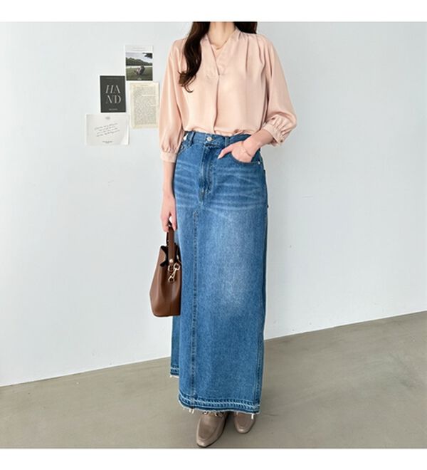 GeeRA（ジーラ）の「シルエットきれい！上品7分袖デザインブラウス（ブラウス）」｜詳細画像