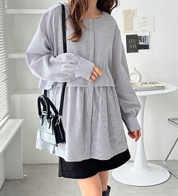 GeeRA（ジーラ）の「羽織にもなる！ペプラムシャツチュニック（チュニック）」｜詳細画像