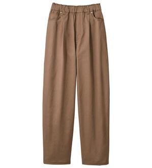 ルフラン（ルフラン）の「ゆったりやわらか素材のデニムパンツ（ワイドパンツ・ガウチョ）」｜モカ