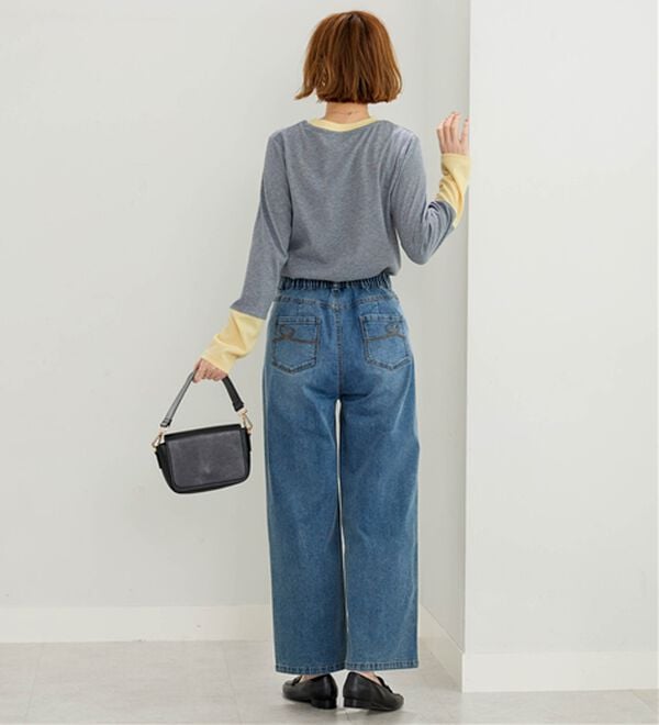 BELLUNA（ベルーナ）の「配色リブ素材クルーネックプルオーバー（カットソー）」｜詳細画像
