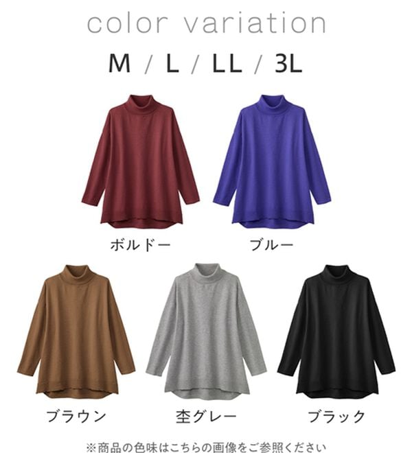 Viola e Viola（ヴィオラ エ ヴィオラ）の「ゆったり着られるハイネックニットチュニック（チュニック）」｜詳細画像
