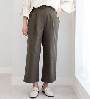 BELLUNA（ベルーナ）の「【吸水速乾・ＵＶ対策・接触冷感】ビンテージ調ボタン使いワイドパンツ（ワイドパンツ・ガウチョ）」｜詳細画像
