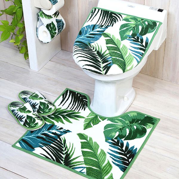 ボタニカルリーフトイレマットシリーズ＜フタカバー・トイレマット