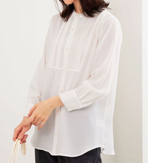 BELLUNA（ベルーナ）の「パール使いピンタックデザインチュニック（チュニック）」｜詳細画像