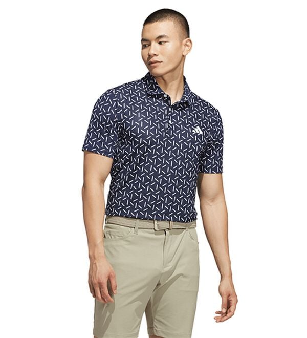 「＜ａｄｉｄａｓ＞ゴルフ　ＣＬＩＭＡＣＯＯＬクライマクールレクタングル　プリントメッシュ半袖シャツ（メンズシャツ）」｜ネイビー