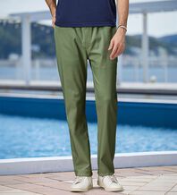 「＜シンプル＆プラス＞接触冷感ストレッチパンツ（メンズフルレングスパンツ）」