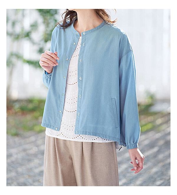 BELLUNA（ベルーナ）の「ＵＶカットひんやり軽いデニムブルゾン（ブルゾン）」｜詳細画像