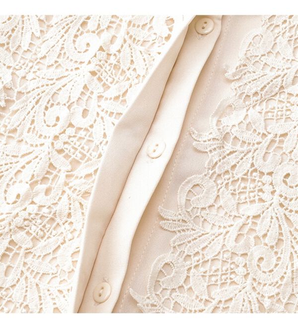 RANAN（ラナン）の「バンドカラー花柄レースブラウス（ブラウス）」｜詳細画像