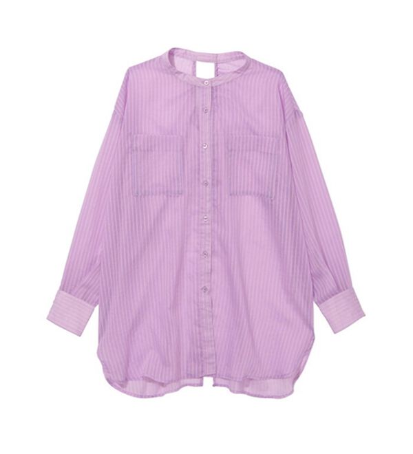 GeeRA（ジーラ）の「シアー素材ストライプマルチウェイシャツ（シャツ）」｜詳細画像