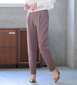 RANAN（ラナン）の「あったか！裏起毛美脚シルエットタックパンツ（フルレングスパンツ）」｜ブラウン