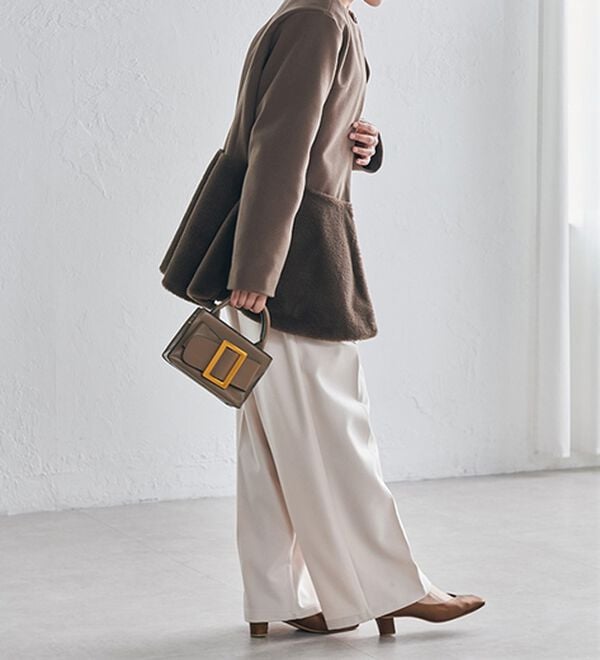 RANAN（ラナン）の「ペプラムファー切替コート（ハーフコート）」｜詳細画像