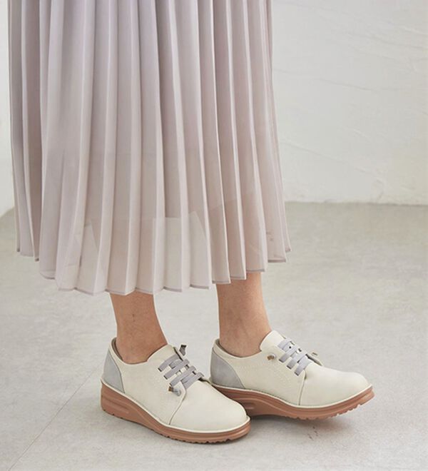 ルフラン（ルフラン）の「はっ水！アウトステッチお洒落甲ゴムシューズ（フラットシューズ）」｜詳細画像