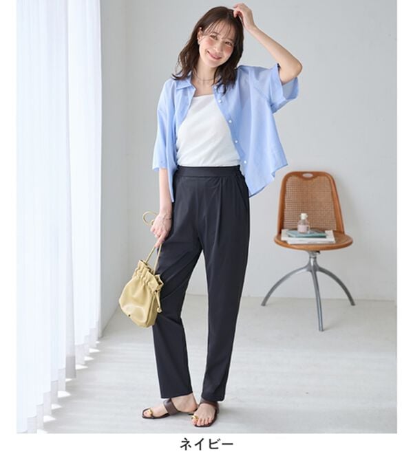 Viola e Viola（ヴィオラ エ ヴィオラ）の「さらテロ楽ちんテーパードパンツ【選べる丈】（フルレングスパンツ）」｜詳細画像