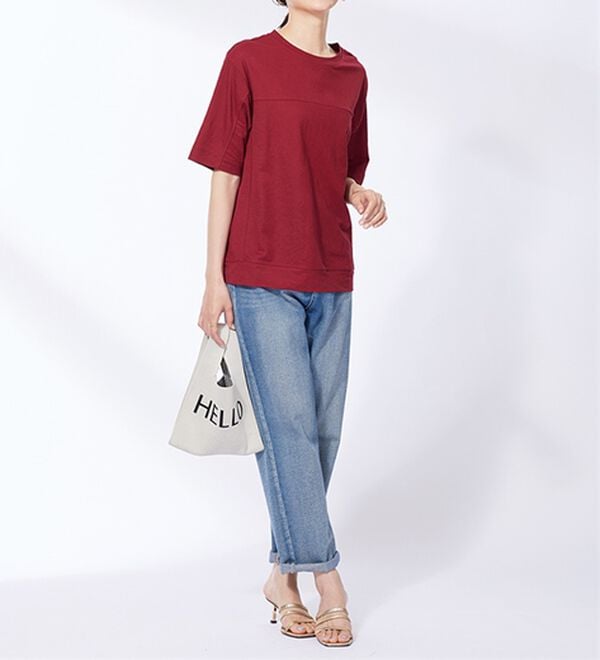 BELLUNA（ベルーナ）の「涼感素材切替デザインプルオーバー（カットソー）」｜詳細画像