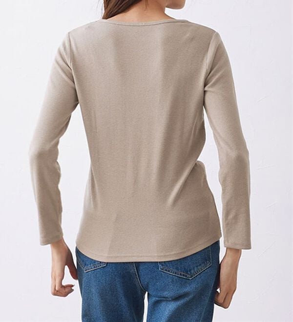 Pierrot（ピエロ）の「【ネックが選べる】テレコリブカットソー（カットソー）」｜詳細画像