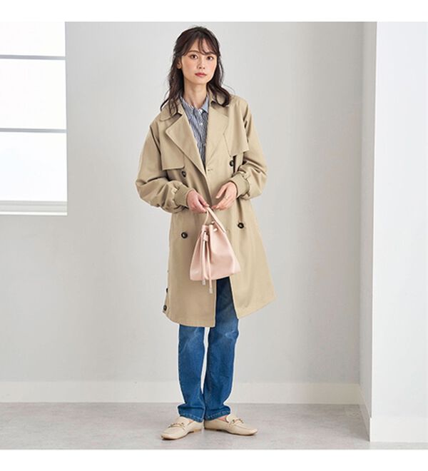 BELLUNA（ベルーナ）の「花粉対策！袖リブ使いトレンチコート（ロングコート）」｜詳細画像