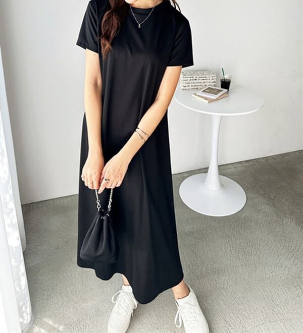 GeeRA（ジーラ）の「【接触冷感】フレアーシルエットロングワンピース（ロングワンピース）」｜詳細画像