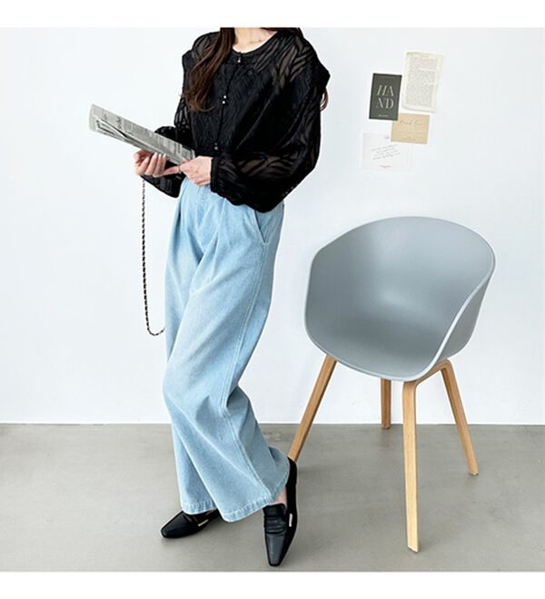 GeeRA（ジーラ）の「２ＷＡＹシアージャカードブラウス（ブラウス）」｜詳細画像