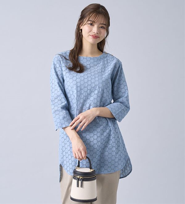 BELLUNA（ベルーナ）の「綿１００％サークルレース素材チュニック（チュニック）」｜詳細画像