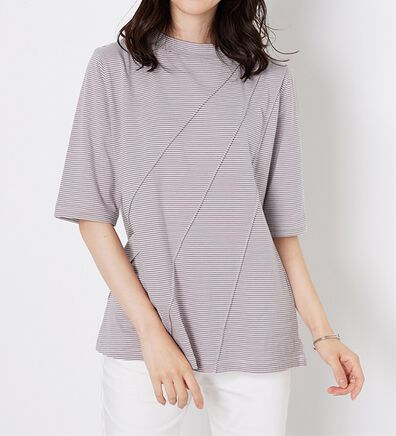 BELLUNA（ベルーナ）の「細ボーダータックデザインチュニック（チュニック）」