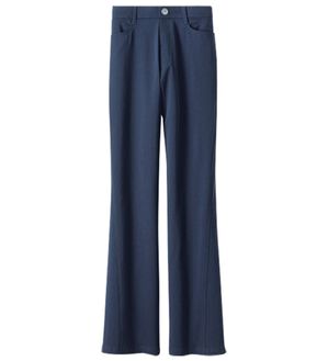 BELLUNA（ベルーナ）の「美脚見せ！冷感ストレッチフレアパンツ（フルレングスパンツ）」｜ネイビー