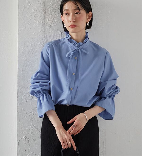 RANAN（ラナン）の「プチフリルリボン付きブラウス（ブラウス）」｜詳細画像