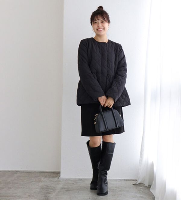 Pierrot（ピエロ）の「ノーカラーフレアキルティングブルゾン（ブルゾン）」｜詳細画像