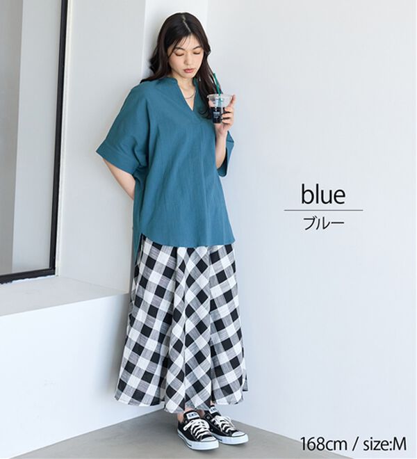 BELLUNA（ベルーナ）の「綿１００％楊柳素材ドルマンチュニック（チュニック）」｜詳細画像